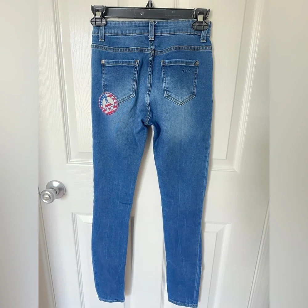 Butter Blue Skinny Jeans with Distressed Details Girls